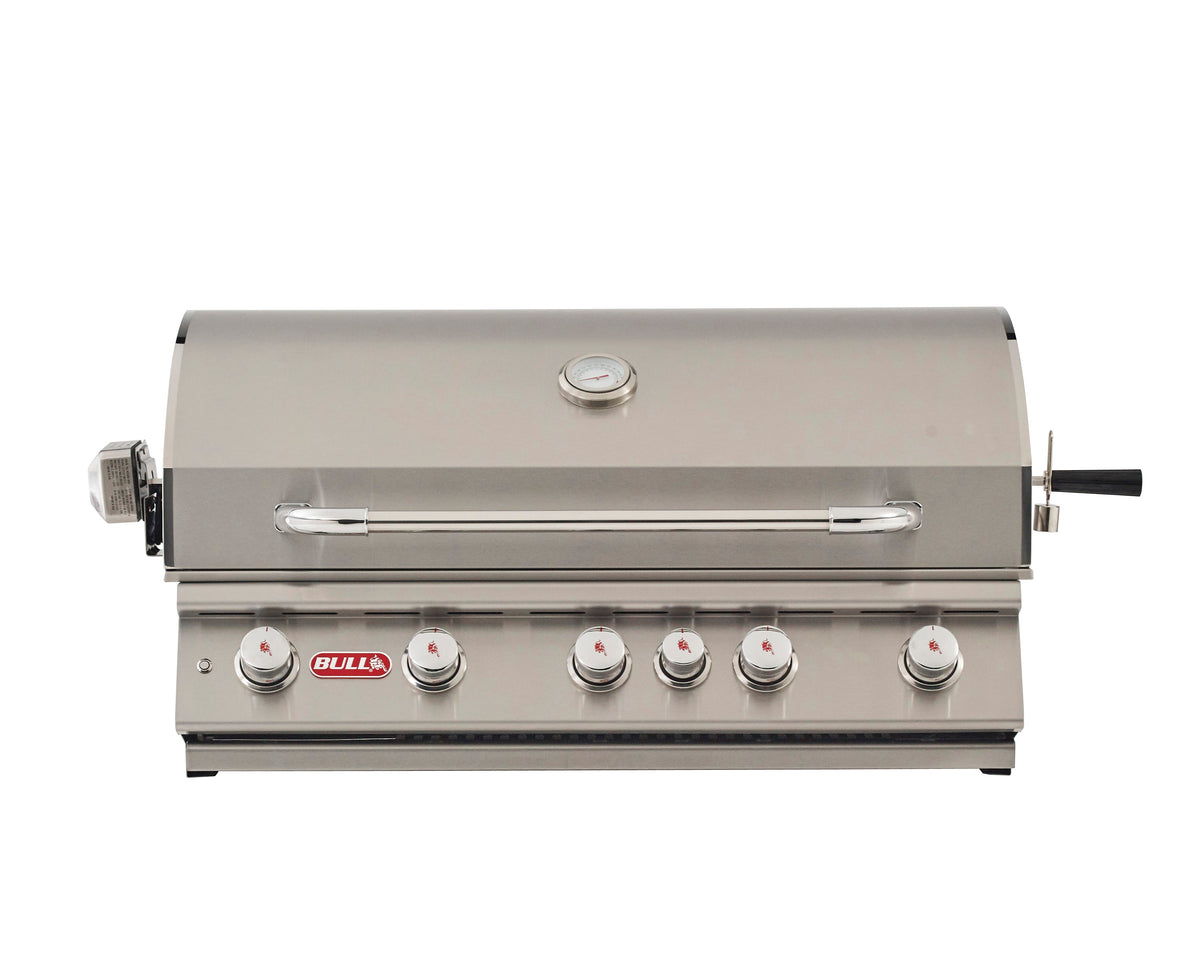 Bull Brahma 38-Inch 5-Burner Built-In Gas Grill With Rear Infrared Burner & Rotisserie Kit