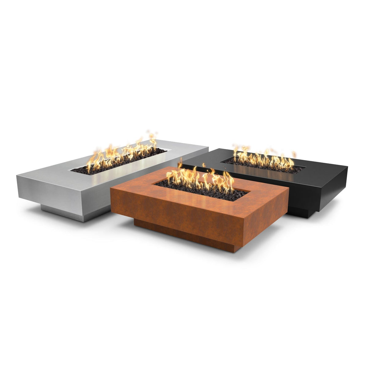 Cabo Linear 66" Metal Collection Fire Pit by The Outdoor Plus