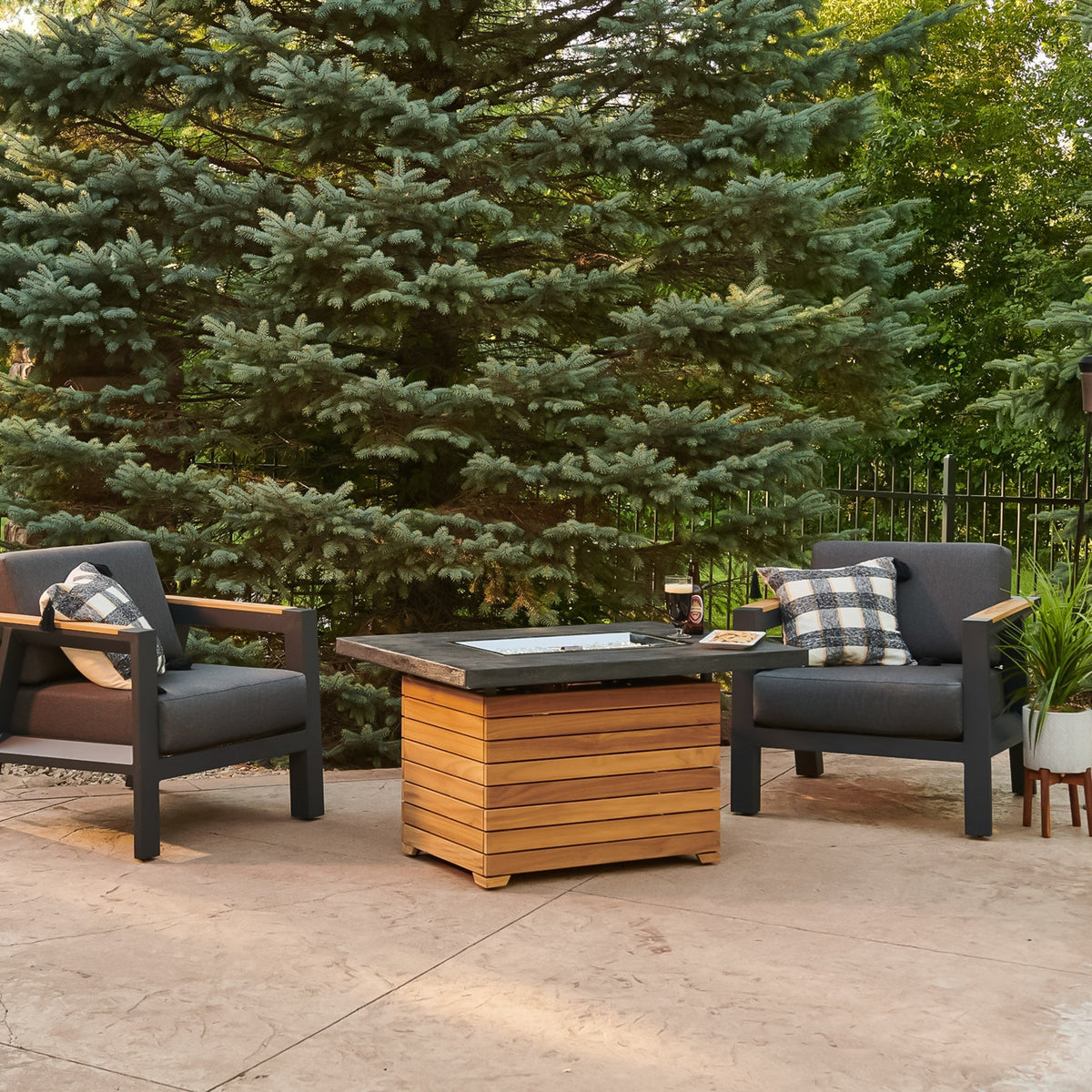 Darien 42-Inch Rectangular Gas Fire Pit Table