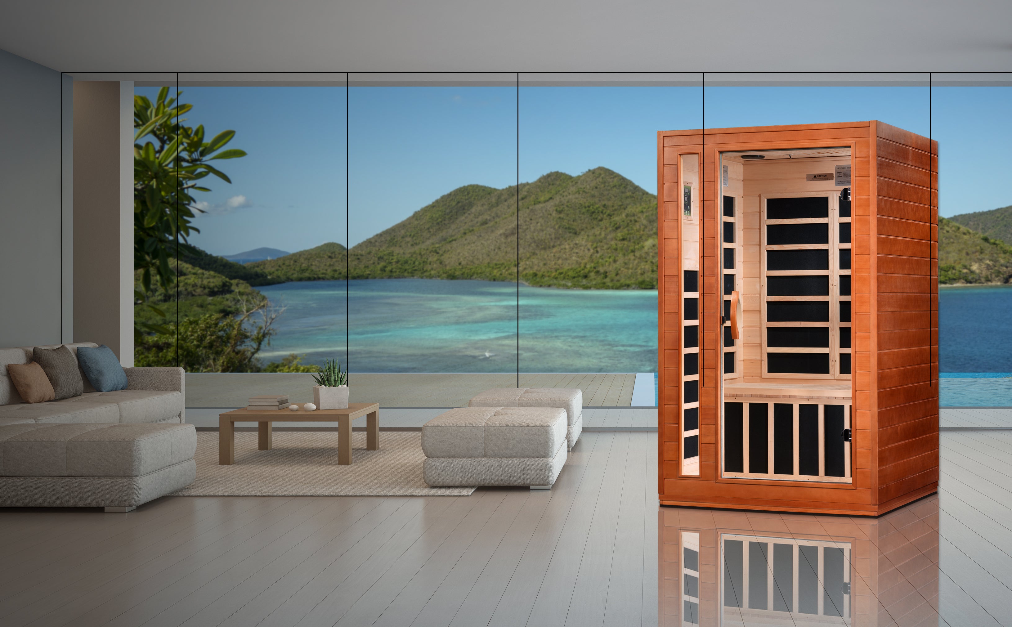 Dynamic Cordoba Elite 2-person Ultra Low EMF (Between 3-5MG) FAR Infrared Sauna (Canadian Hemlock)
