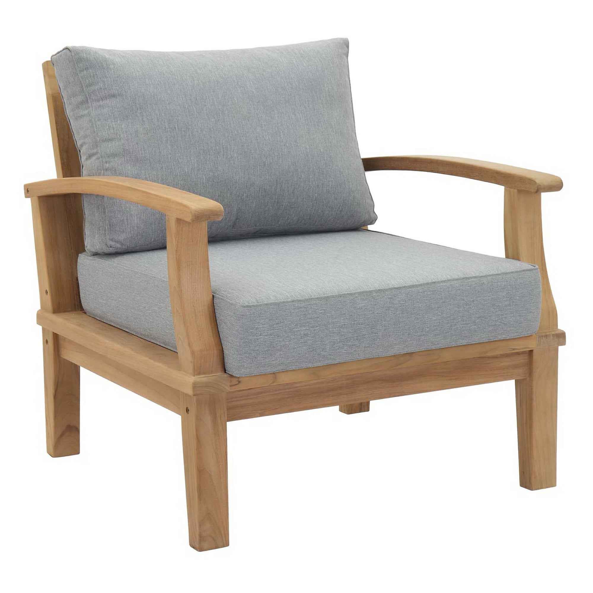 Patio Teak Sectional Set - Patio Elegance Marina 8-Piece Outdoor Teak Sectional Set by Modway