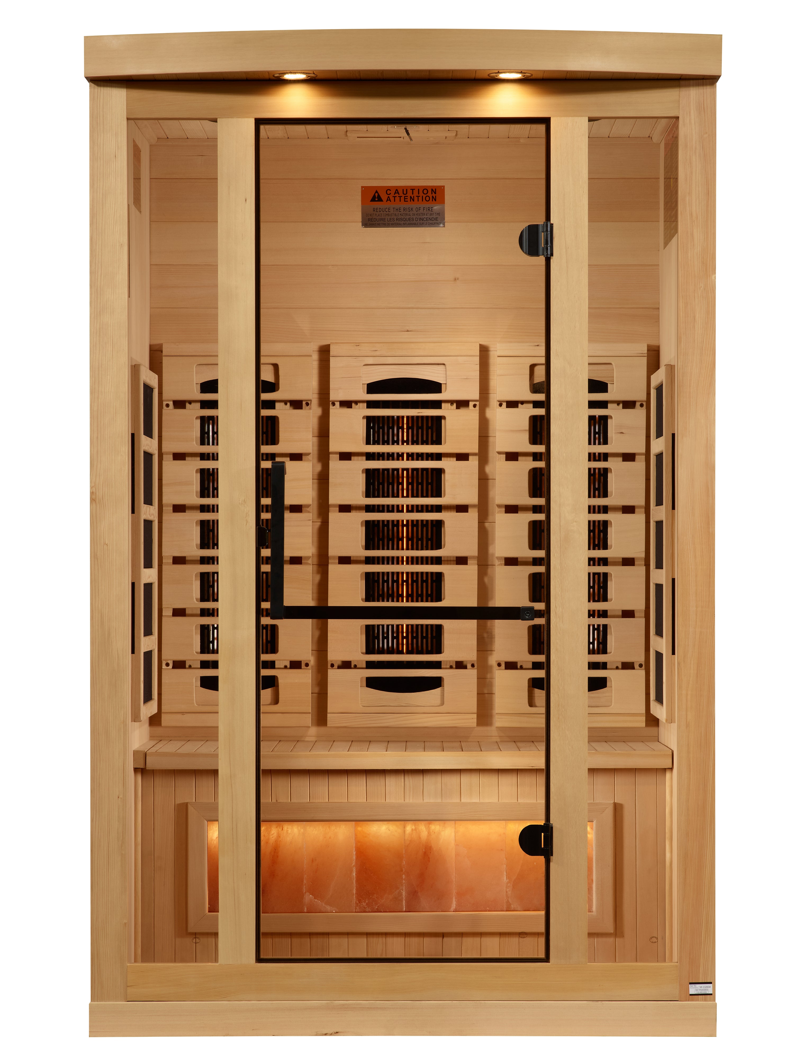 Golden Designs 2-Person Full Spectrum PureTech™ Near Zero (Under 3MG) EMF FAR Infrared Sauna with Himalayan Salt Bar (Canadian Hemlock)