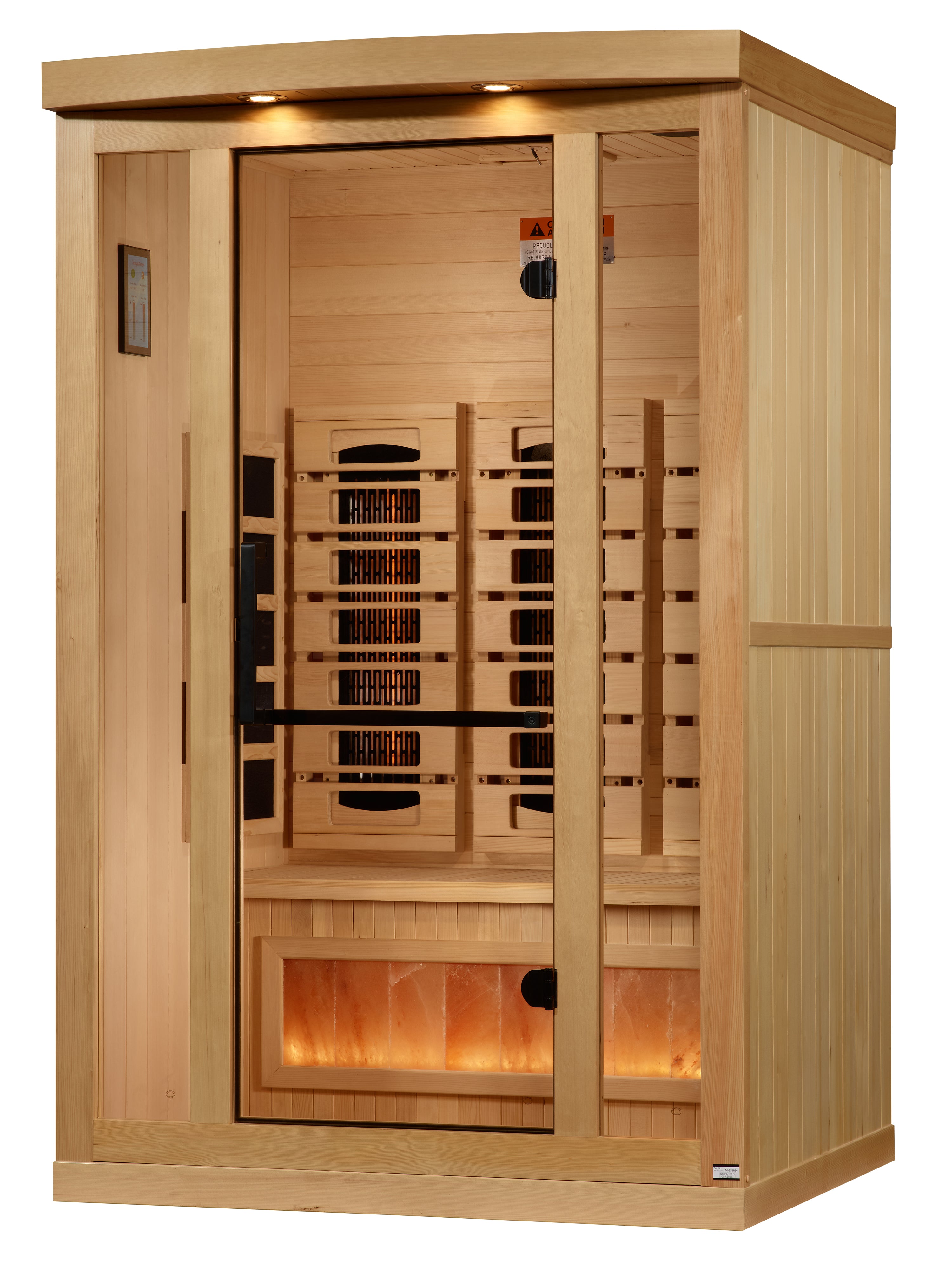 Golden Designs 2-Person Full Spectrum PureTech™ Near Zero (Under 3MG) EMF FAR Infrared Sauna with Himalayan Salt Bar (Canadian Hemlock)