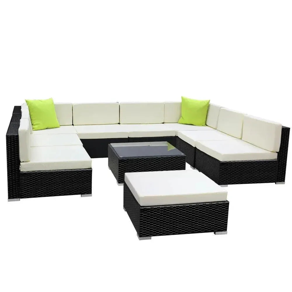 Gardeon 10PC Wicker Patio Lounge set
