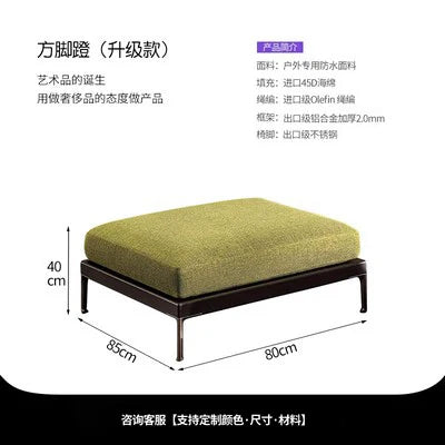 Outdoor Rattan Garden Sofa – Modern Aluminum Frame with Removable Cushions