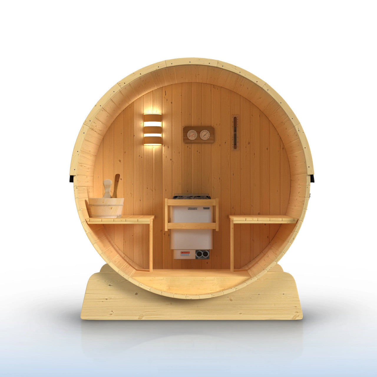 Anémona White Finland Pine Barrel Sauna - 3-4 Person