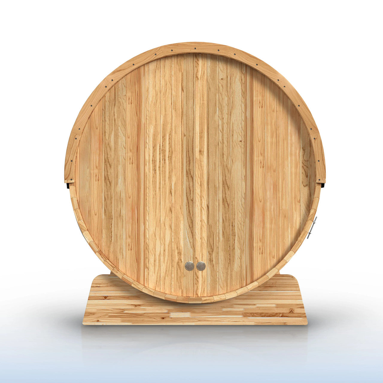 Liatris Rustic Cedar Barrel Sauna with Front Porch Canopy - 5-6 Person