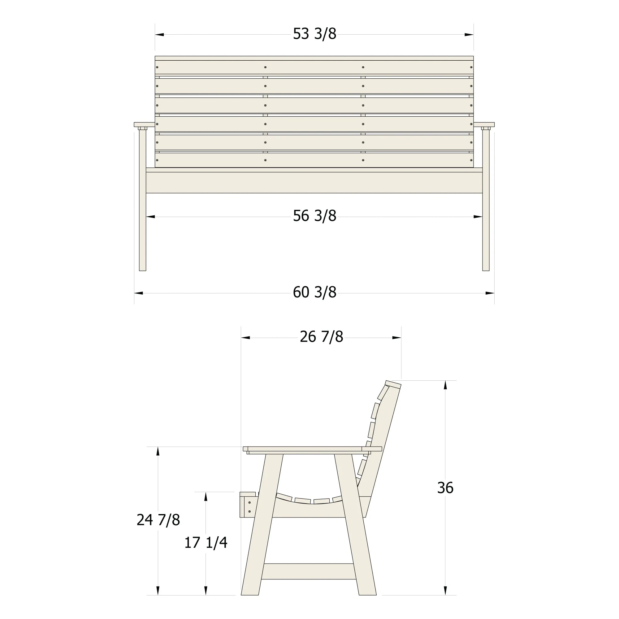 Sunrise Coast Garden Bench - 5FT | Seats 3 | Made in the USA
