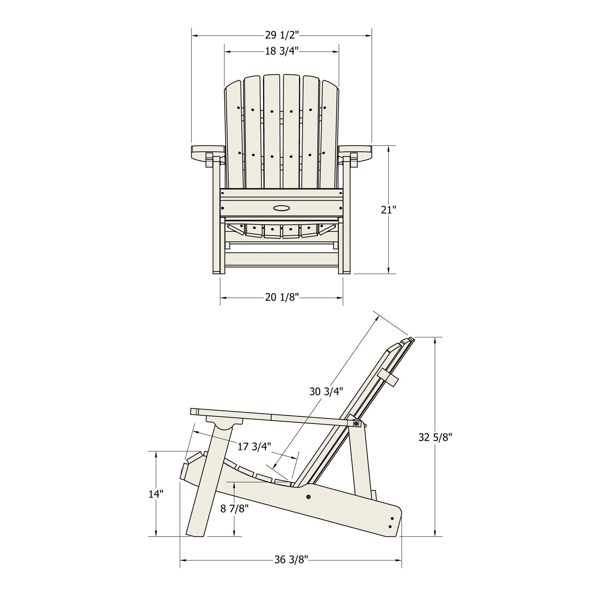 Sunrise Coast Folding and Reclining Adirondack Chair