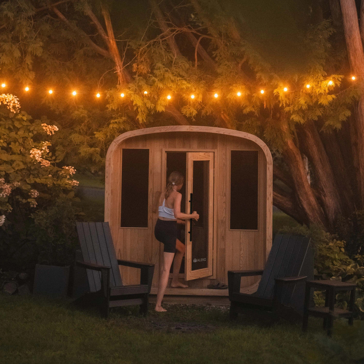 Arnica Rustic Cedar Square Sauna – 6 Person