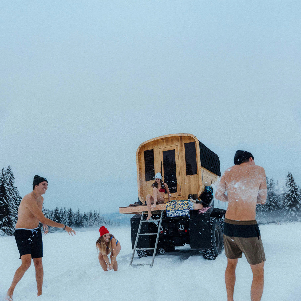 Arnica Rustic Cedar Square Sauna – 4 Person