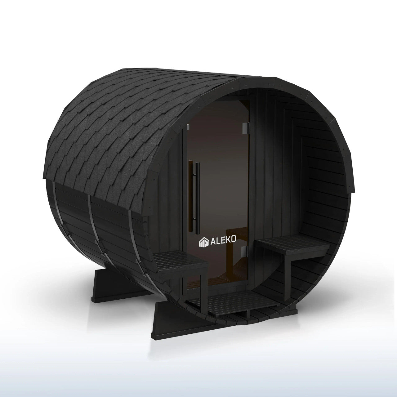 Aster Barrel Outdoor Sauna with Porch – 3-5 Person