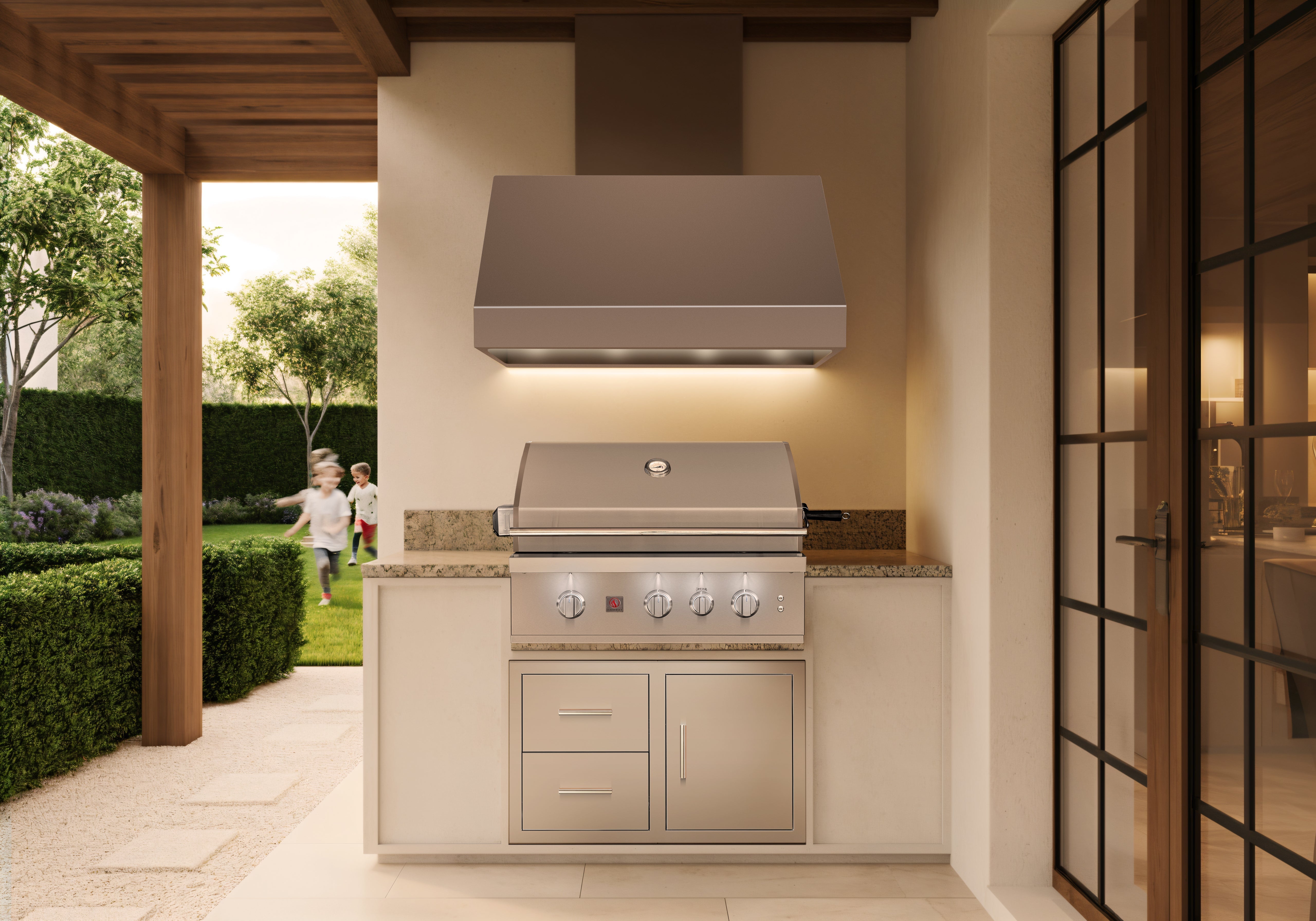 Summerset TRL Pro 40-Inch 4-Burner Built-In Gas Grill With Rear Infrared Burner and Rotisserie Kit