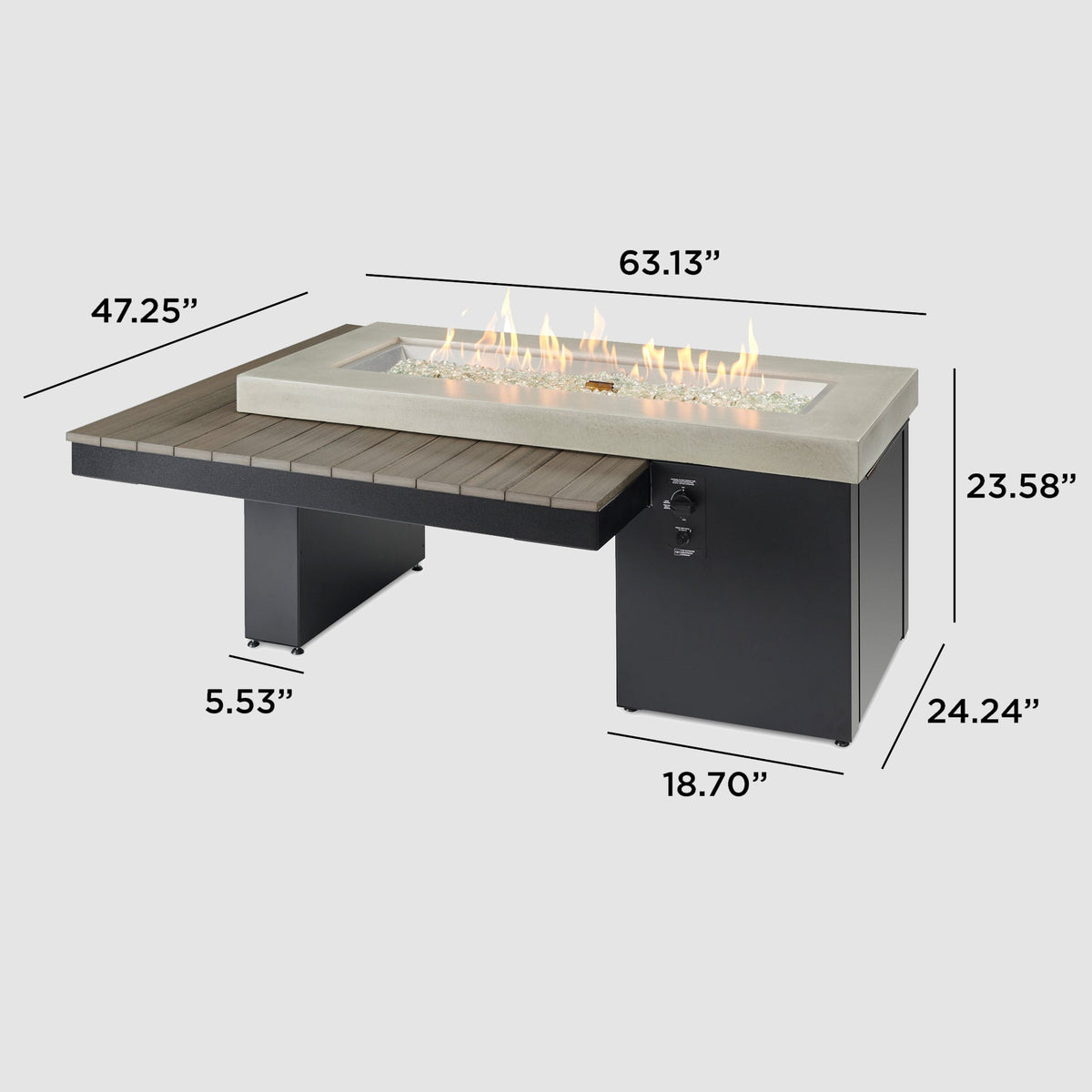 Uptown Linear Gas Fire Pit Table
