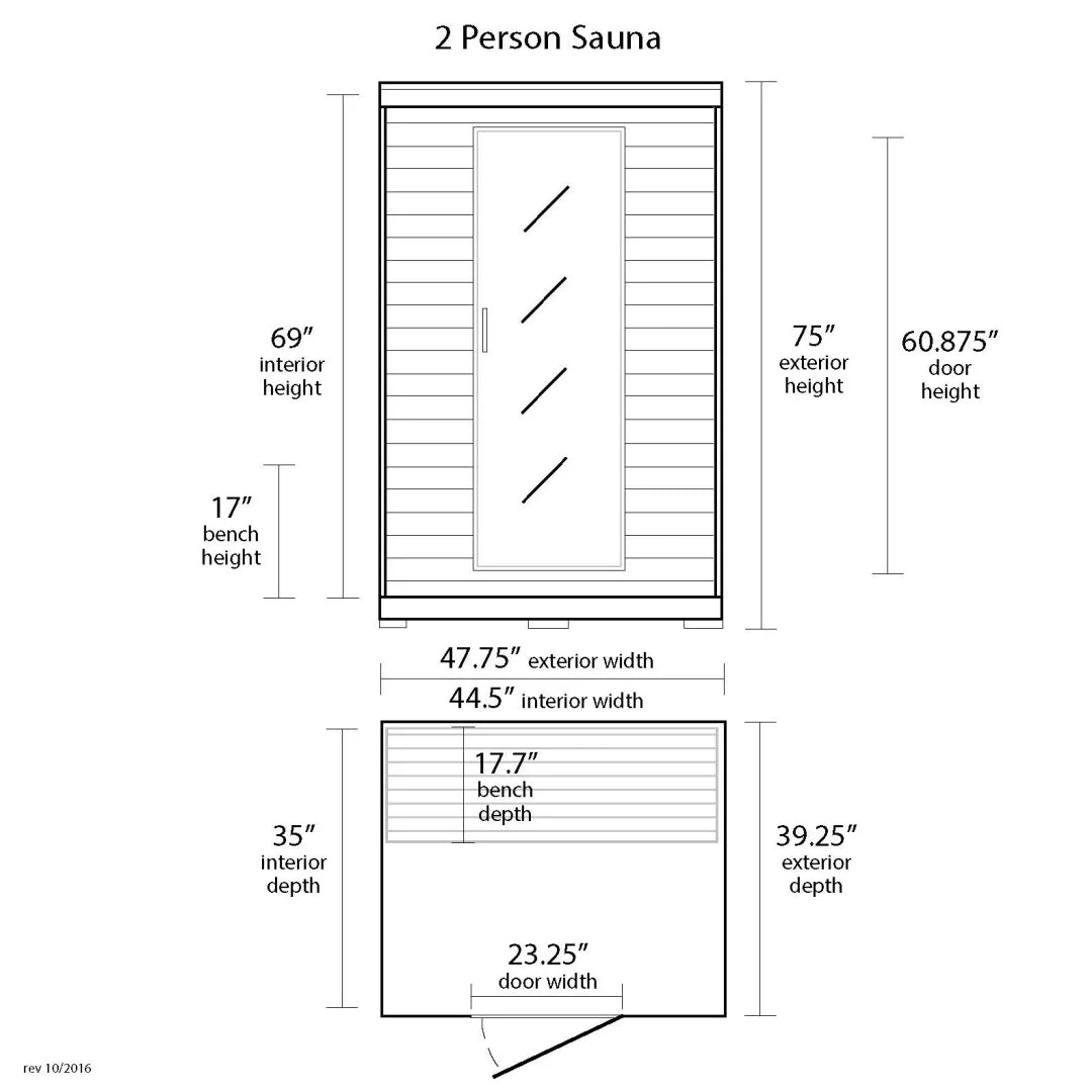 Coronado 2-Person Hemlock Infrared Sauna with 5 Ceramic Heaters