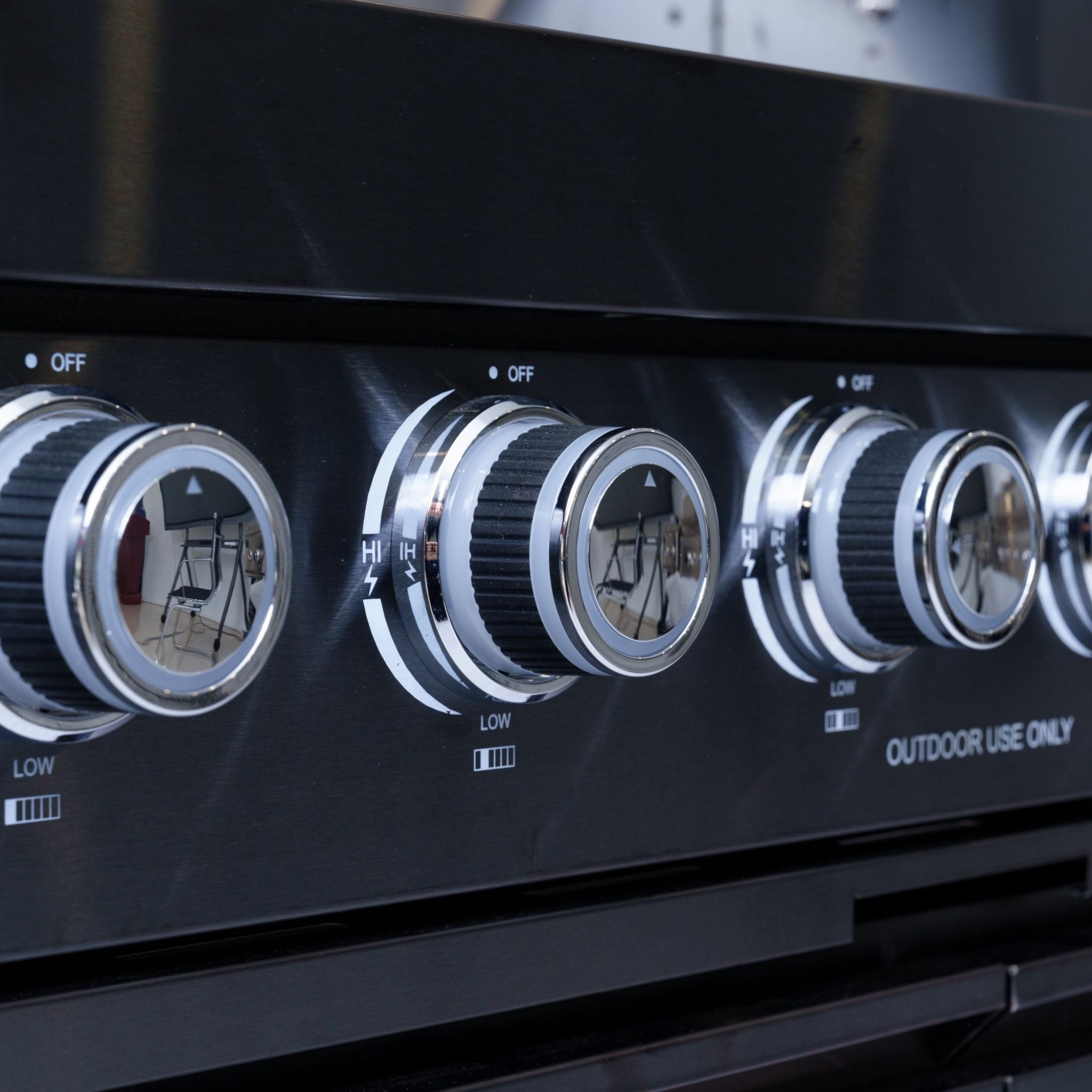 Castelle Flame Premium Black Stainless Steel 4-Burner Liquid Propane Kitchen Grill Island With Rotisserie Kit (SAK48157)