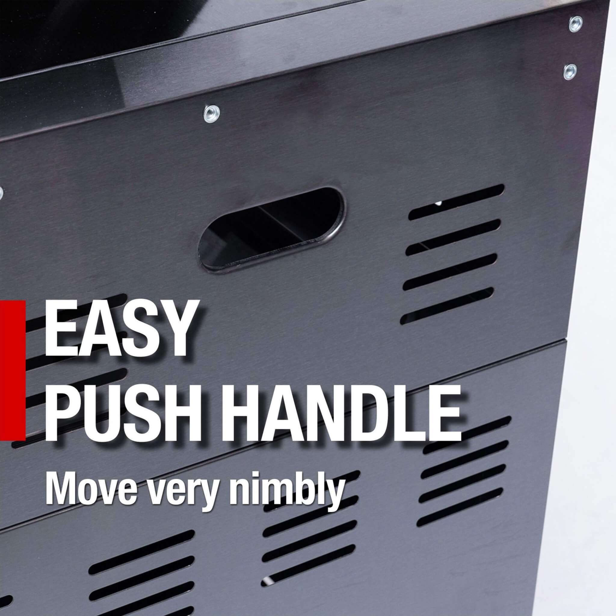 Castelle Flame Premium Black Stainless Steel 4-Burner Liquid Propane Kitchen Grill Island With Rotisserie Kit (SAK48157)