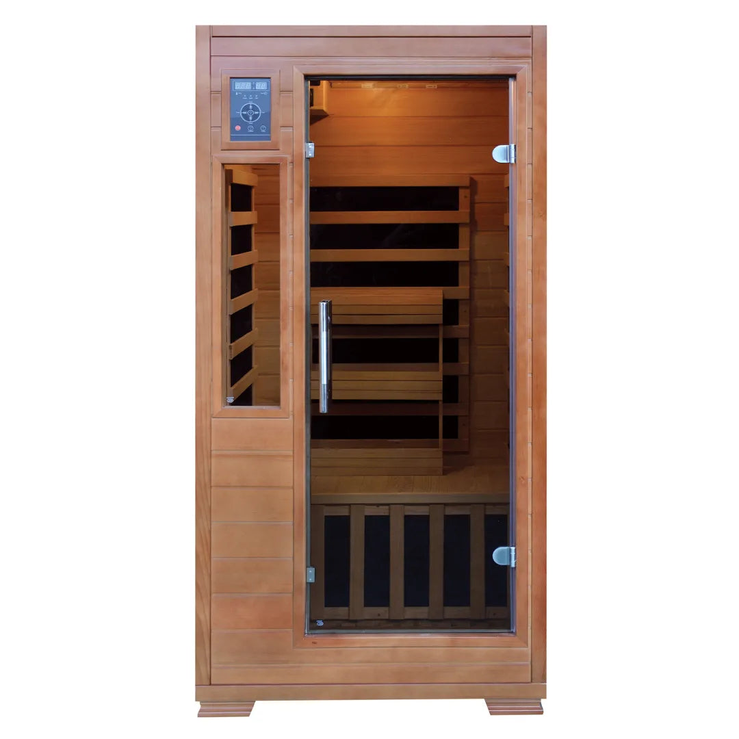 1-2 Person Hemlock Infrared Sauna with 5 Carbon Heaters