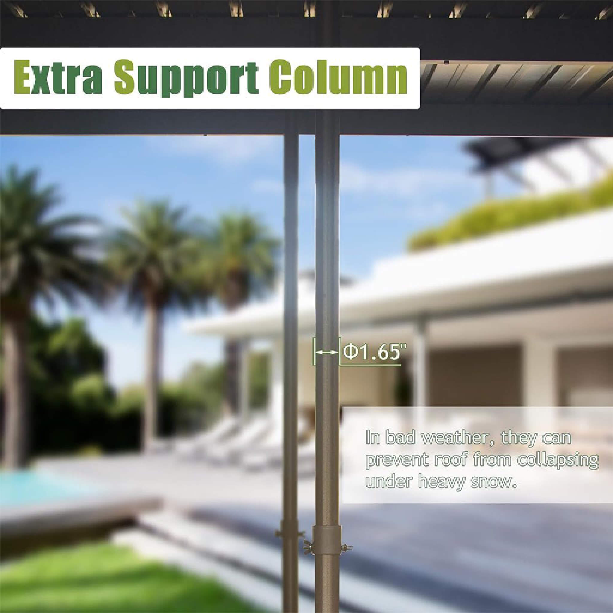 Alora Haven Large Outdoor All-Season Wall-Mounted Sunroom With Galvanized Steel Roof & Moveable PVC Screen 12'x14' (SAK46475)