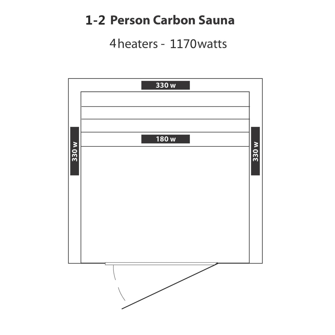 Buena Vista 1-2 Person Hemlock Infrared Sauna with 3 Ceramic Heaters