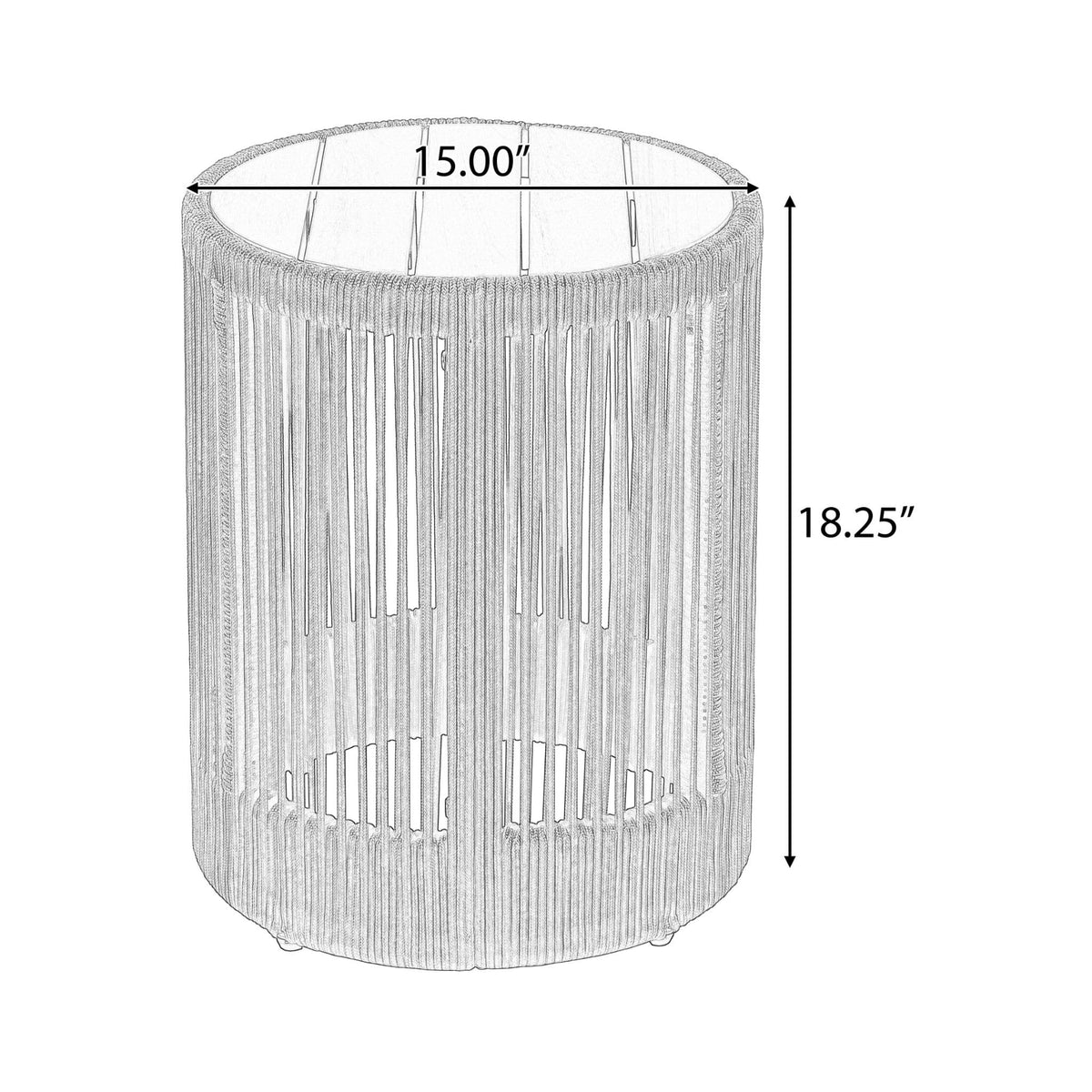 Modern Rustic Coffee Table & Side Table With Woven Rope Design (SAK56739)