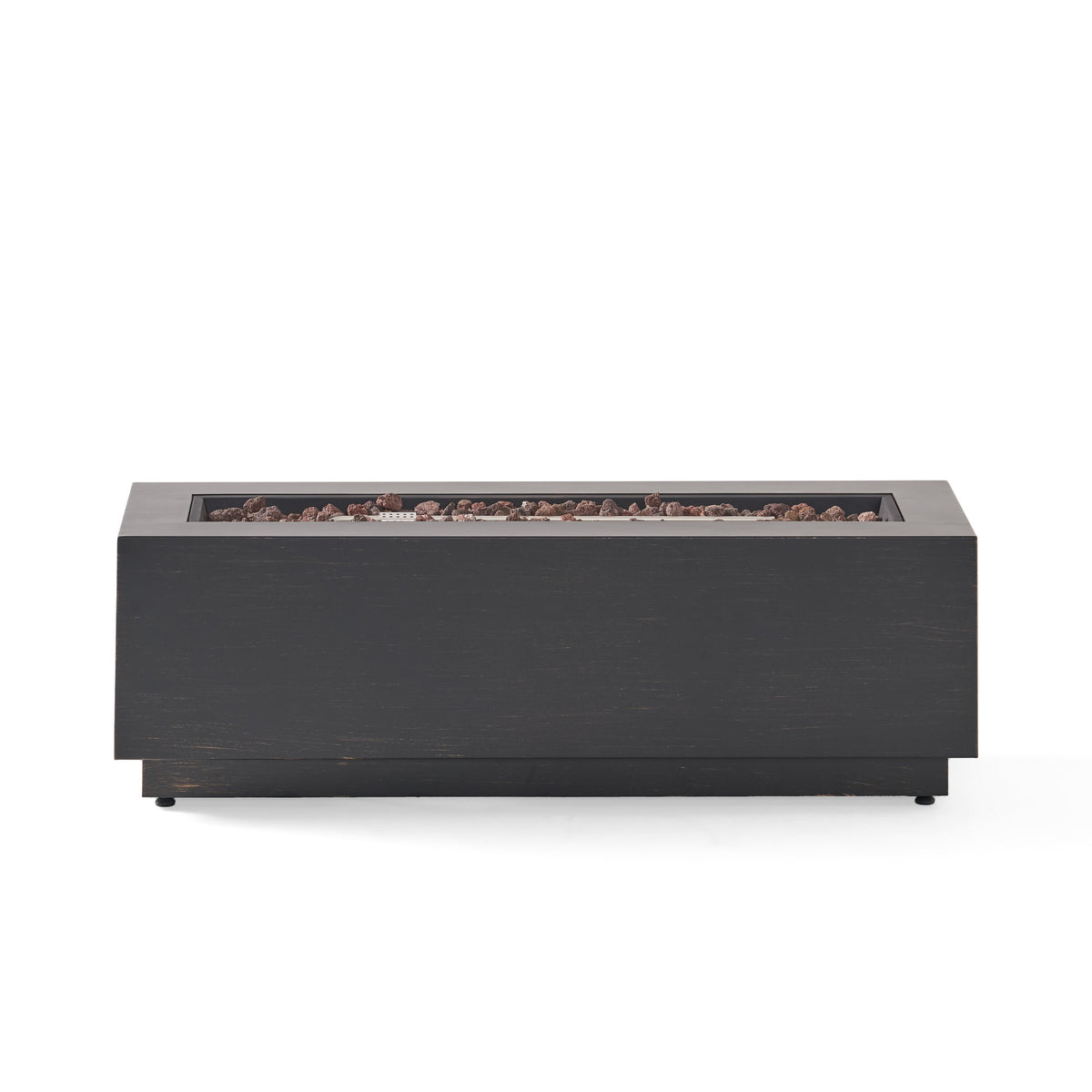 48" Outdoor 50,000 BTU Rectangular Iron Propane Fire Pit, Dark