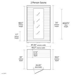 Yukon 2-Person Cedar Infrared Sauna with 6 Carbon Heaters