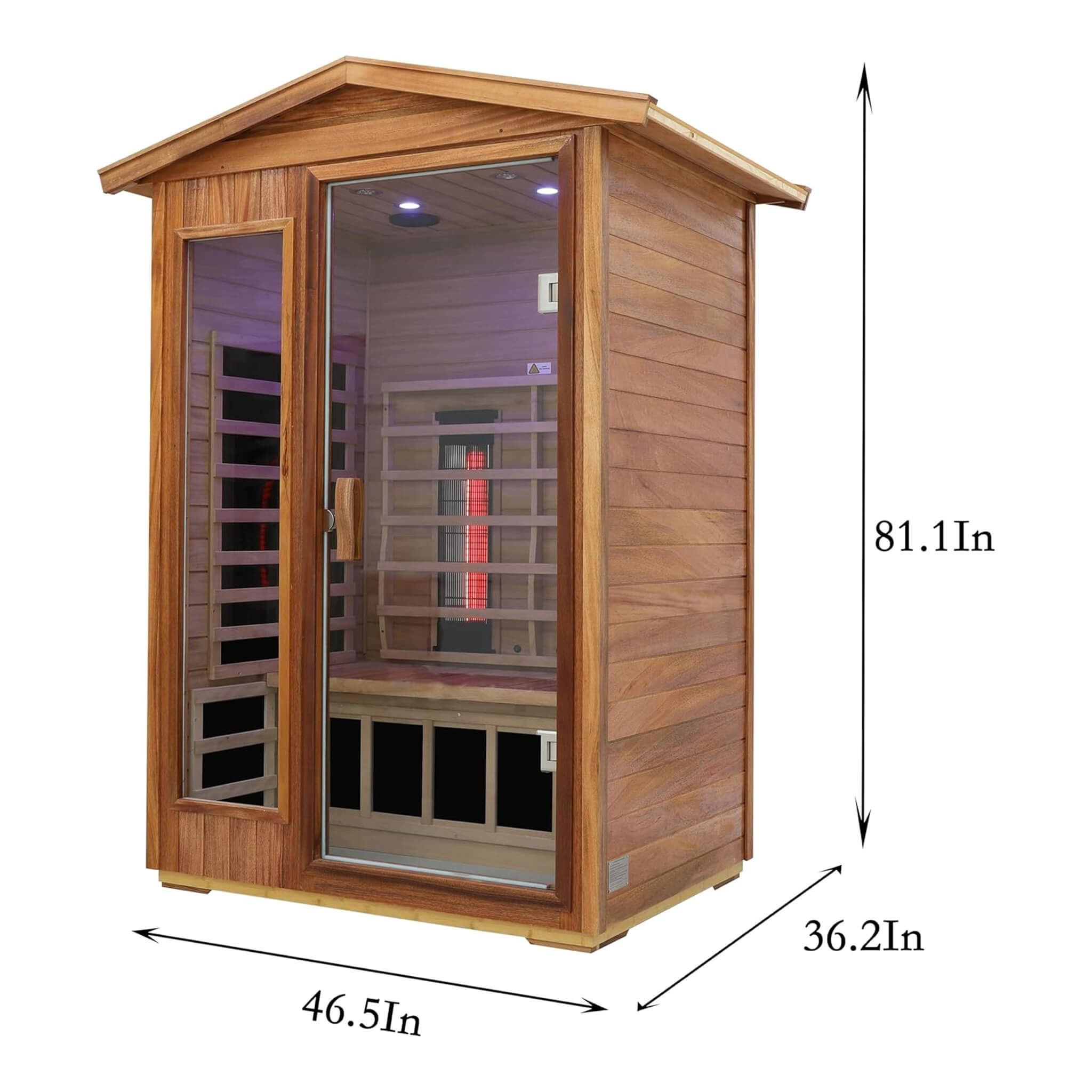 Thermora Deluxe 2-Person Outdoor Mahogany Sauna