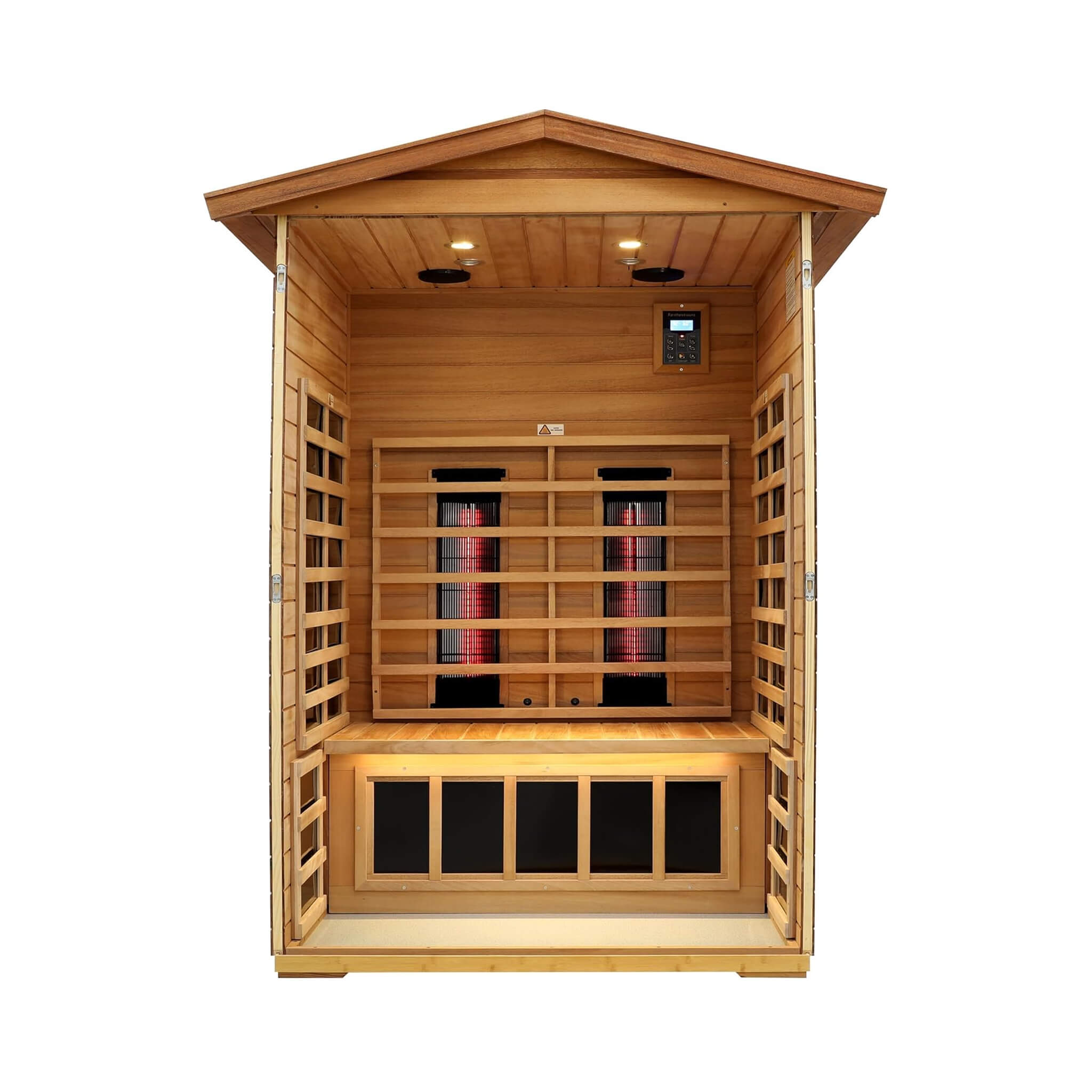 Thermora Deluxe 2-Person Outdoor Mahogany Sauna