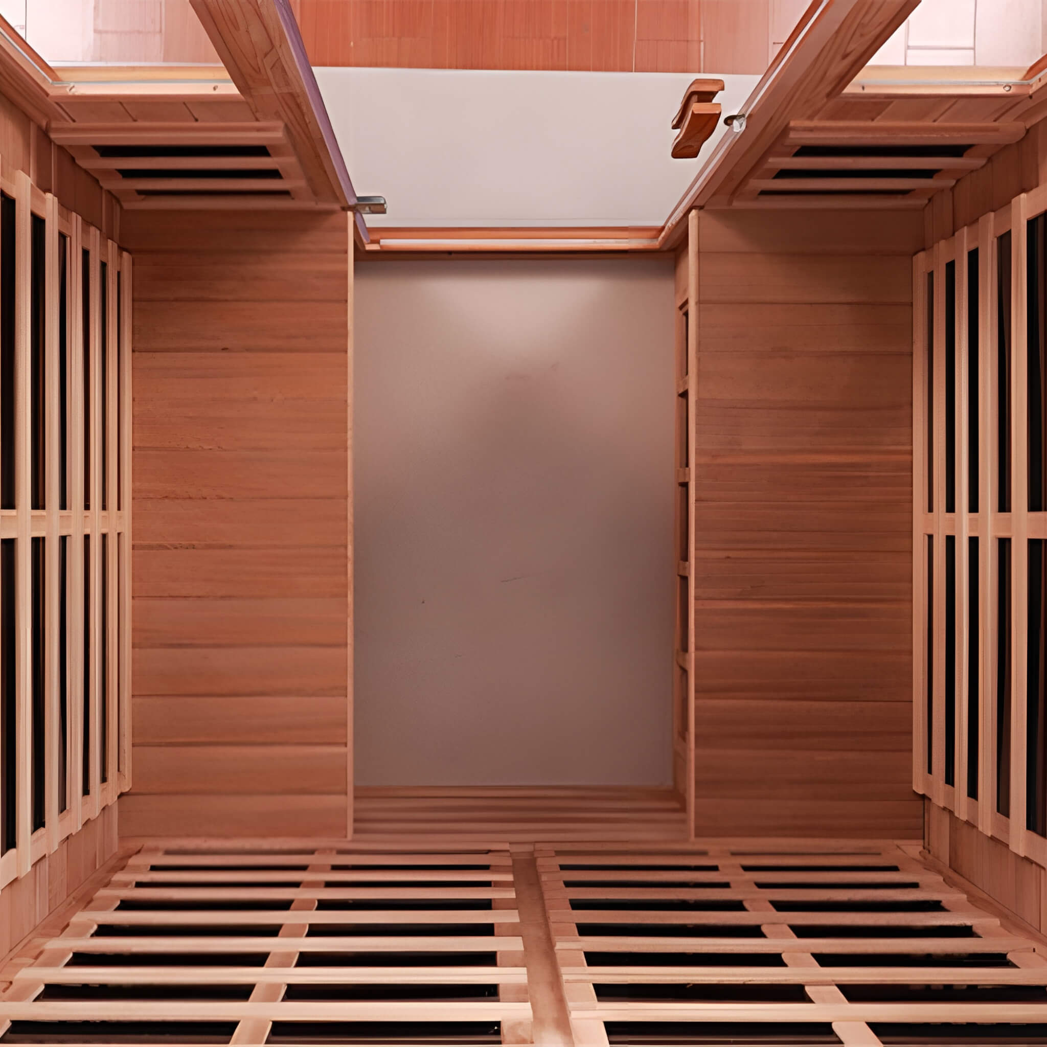 Premium 4-Person Luxury Low EMF Outdoor FAR Infrared Home Sauna With Bluetooth Audio, 2050W (SAK15372)