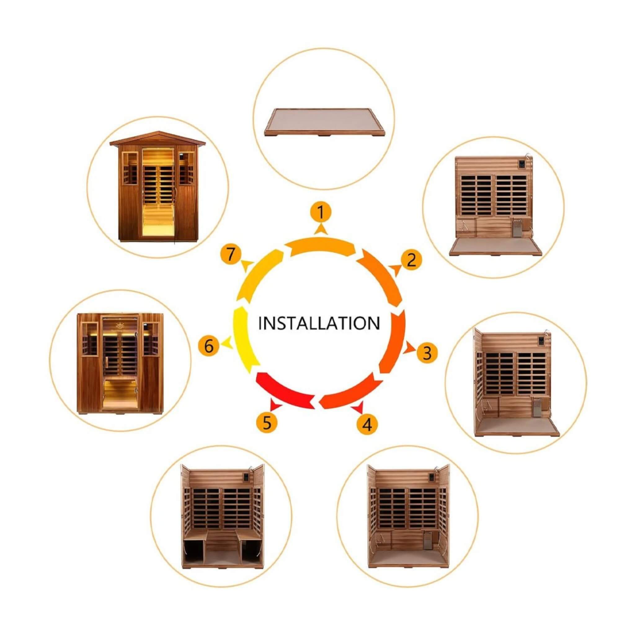 Premium 4-Person Luxury Low EMF Outdoor FAR Infrared Home Sauna With Bluetooth Audio, 2050W (SAK15372)