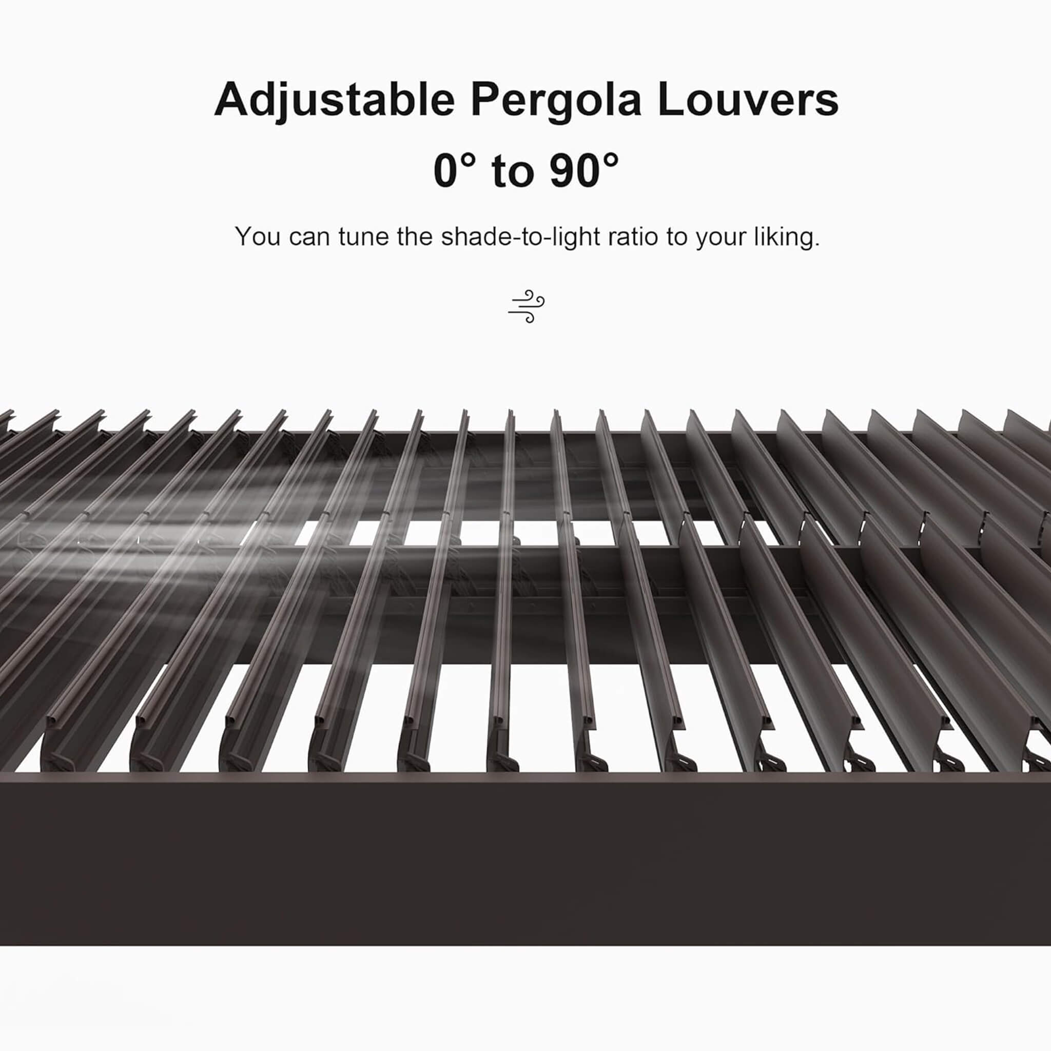 Alora Premium Outdoor Aluminum Louvered Patio Pergola With LED Lights [PERGOLA ONLY] (SAK24896)