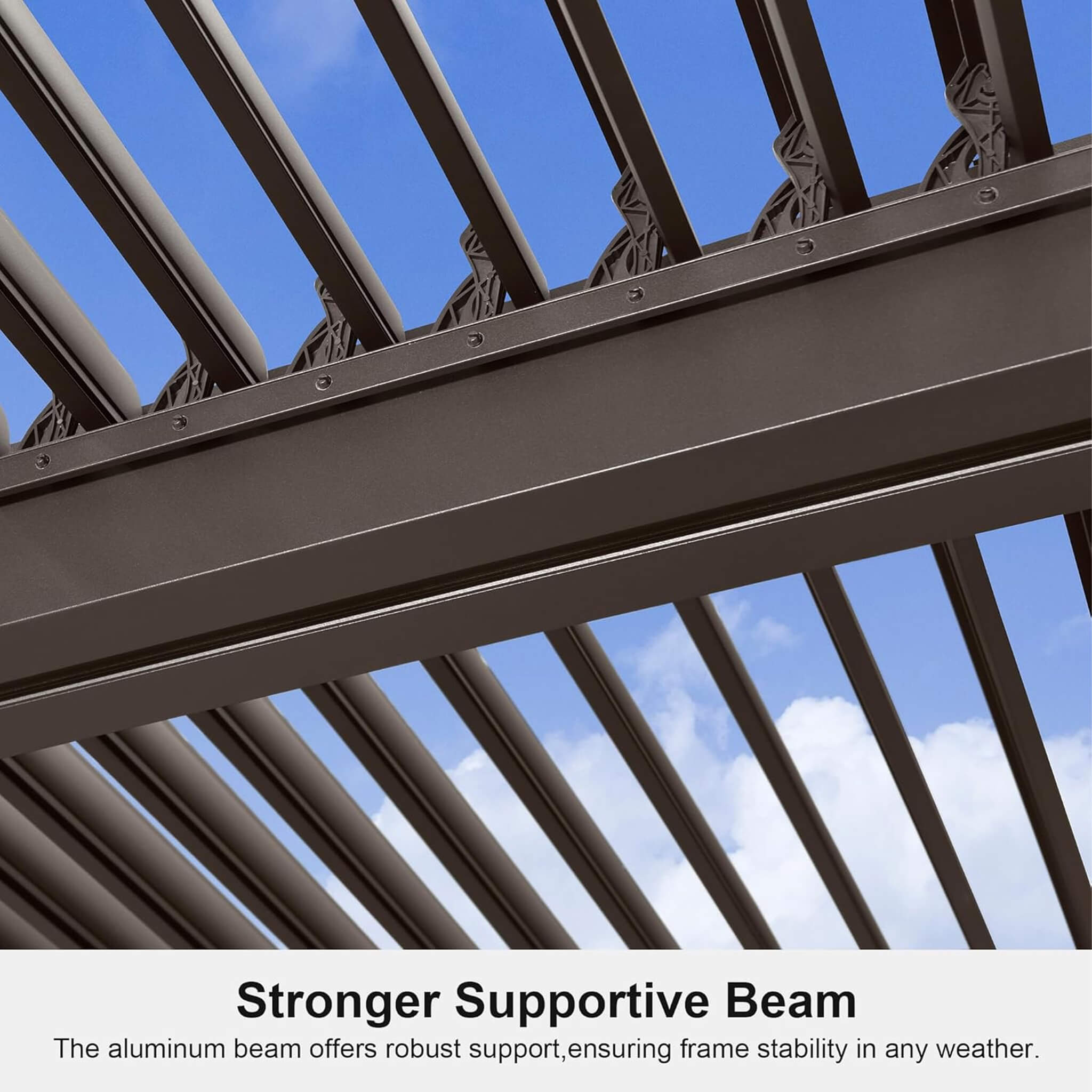 Alora Premium Outdoor Aluminum Louvered Patio Pergola With LED Lights [PERGOLA ONLY] (SAK24896)