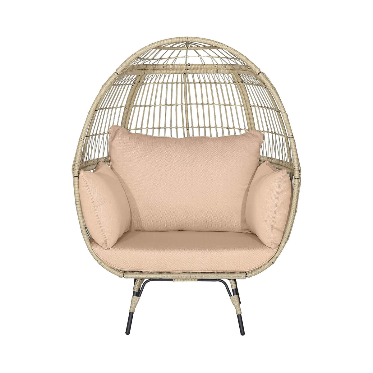 Premium 57-Inch Oversized Rattan Patio Egg Lounge Chair Basket With Cushions (SAK91684)