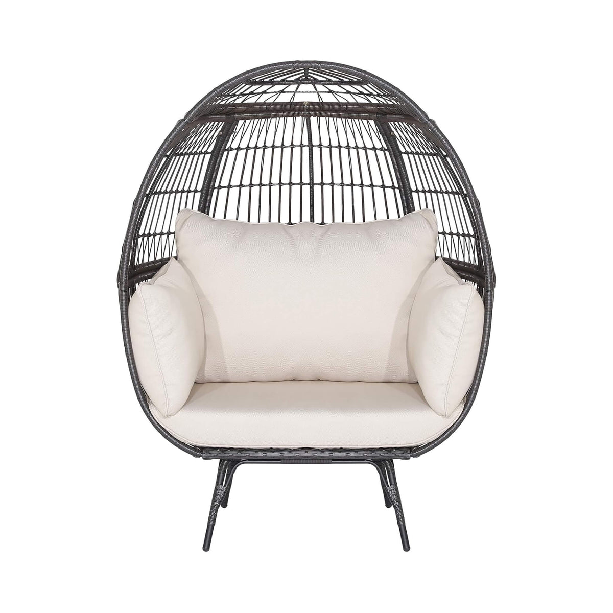 Premium 57-Inch Oversized Rattan Patio Egg Lounge Chair Basket With Cushions (SAK91684)