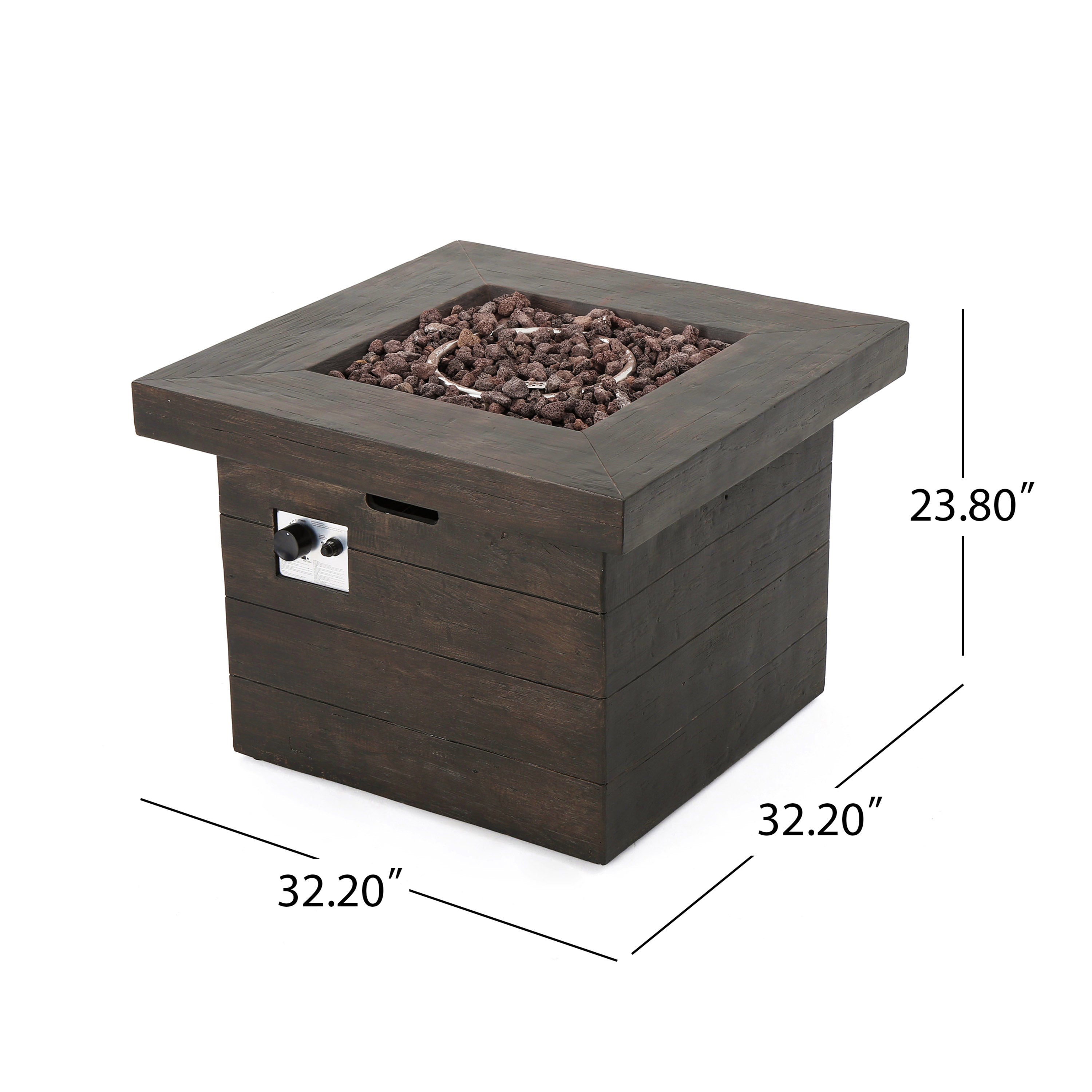 Anchorage 32" Wood Square MGO Fire Pit