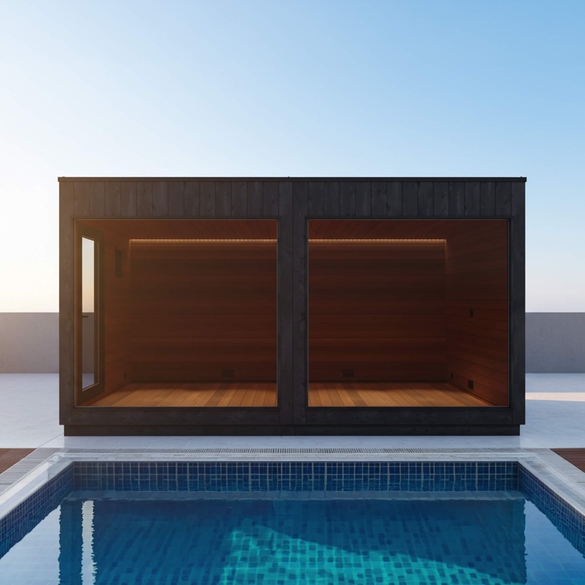 ThermaSol Nordic Misty XL 1-Entrance Outdoor Sauna Lounge [Made-To-Order] [14-KIR-3879/80] (SAK19046)