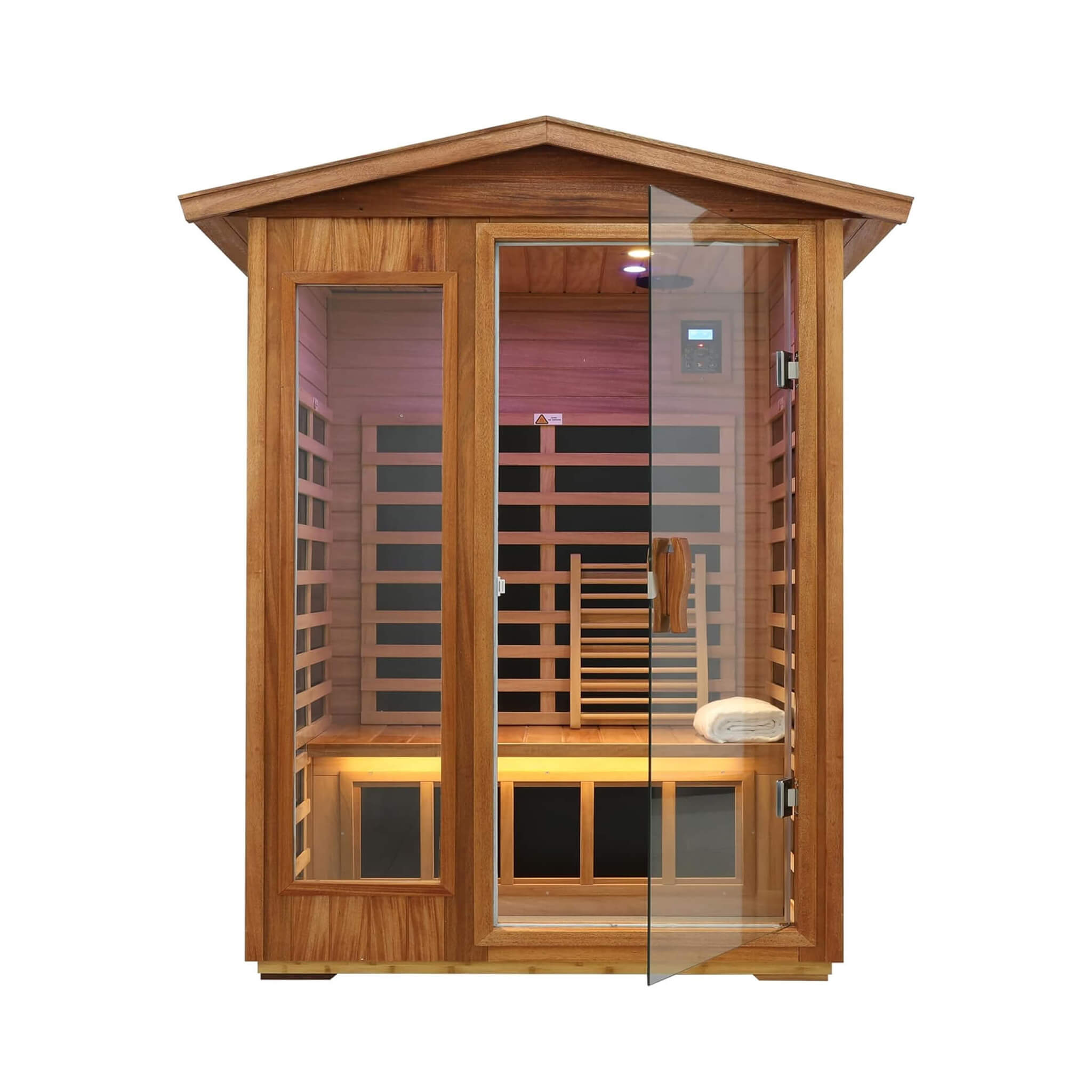 Thermora Ignis 2-Person Ultra-Low EMF Mahogany Outdoor Infrared Sauna With Bluetooth Speakers (SAK43021)