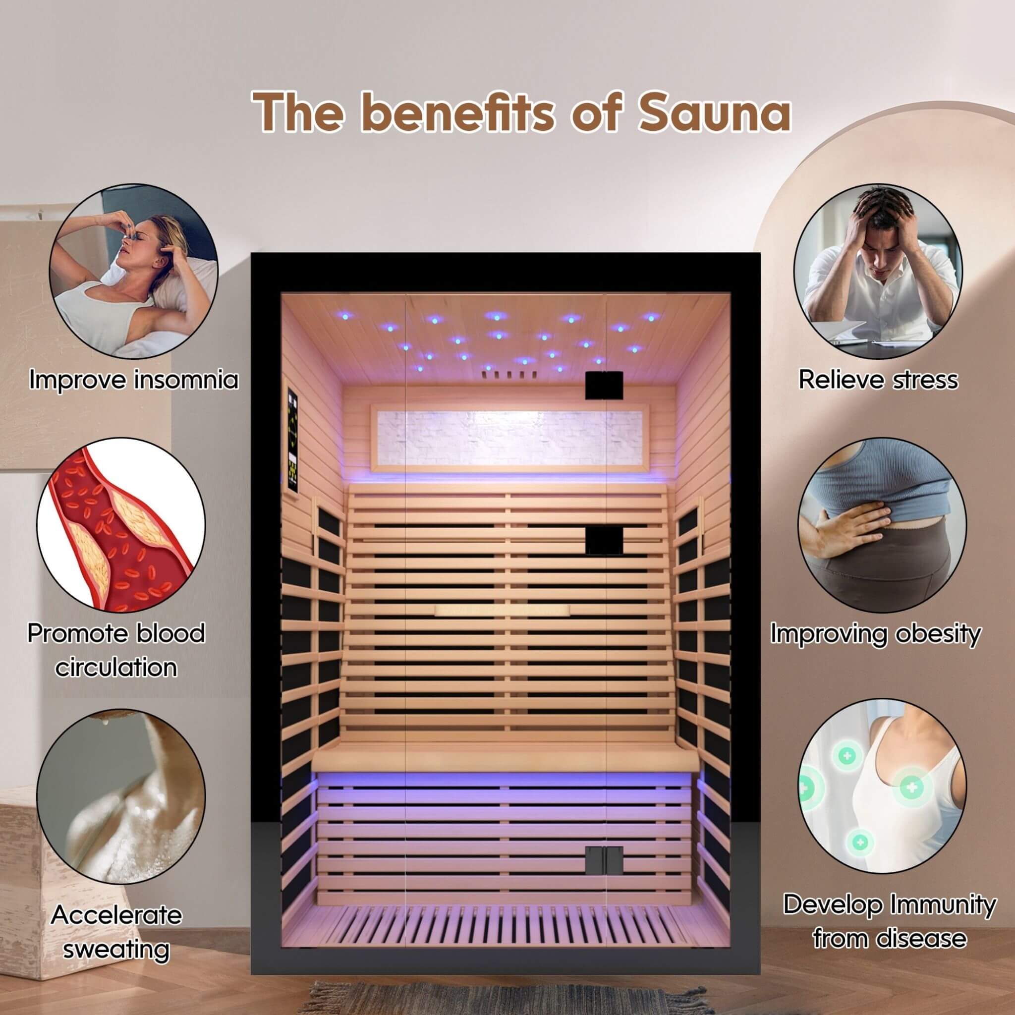 Thermora Vapor Luxury 2-Person Outdoor Far Infrared Sauna | Canadian Hemlock | 2160W (SAK56874)