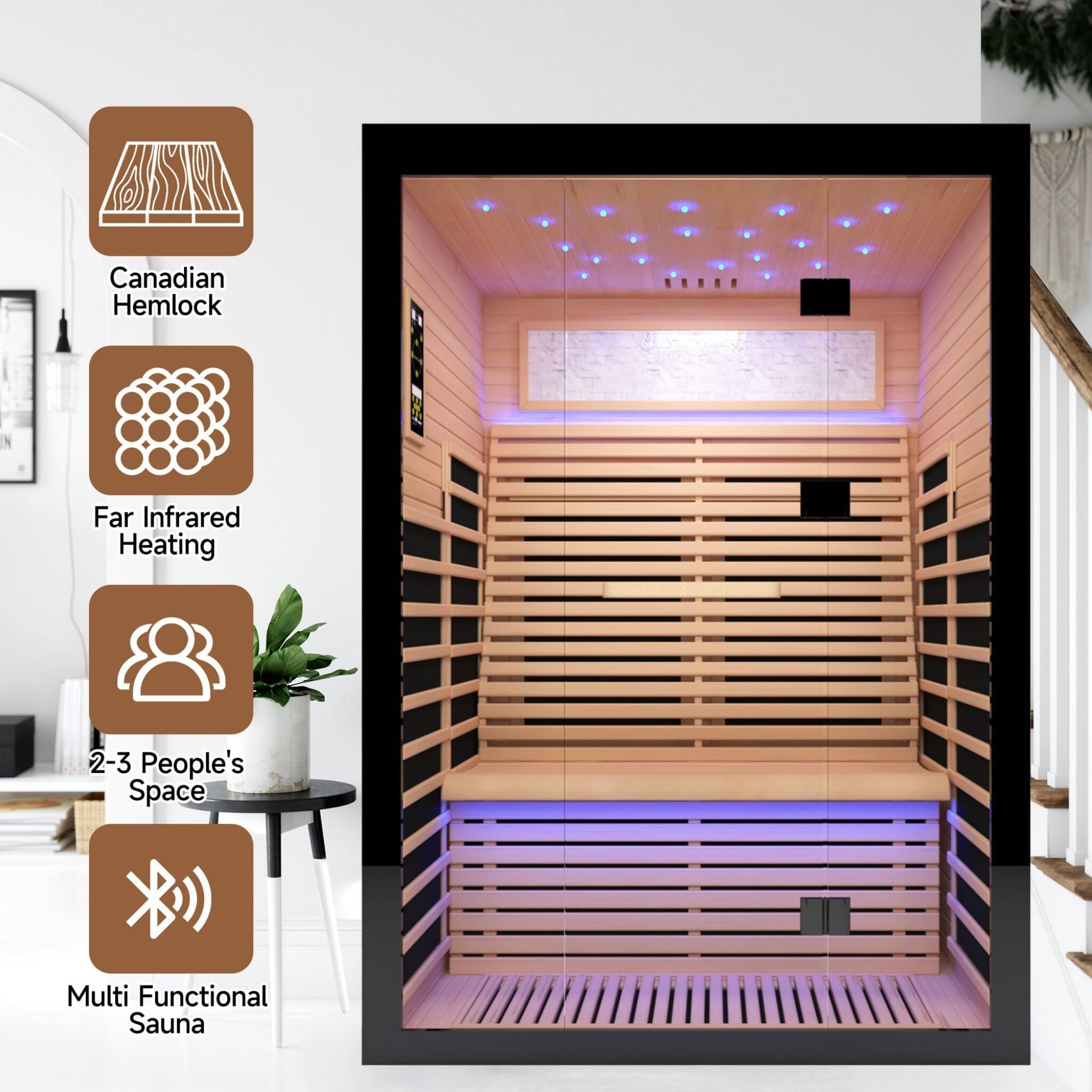 Thermora Vapor Luxury 2-Person Outdoor Far Infrared Sauna | Canadian Hemlock | 2160W (SAK56874)