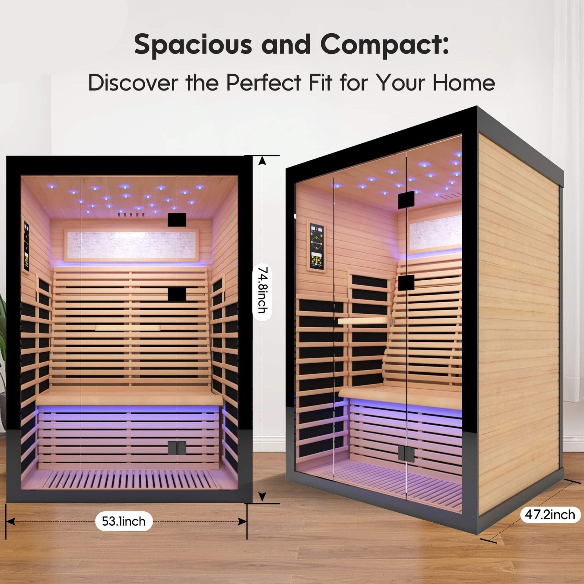 Thermora Vapor Luxury 2-Person Outdoor Far Infrared Sauna | Canadian Hemlock | 2160W (SAK56874)