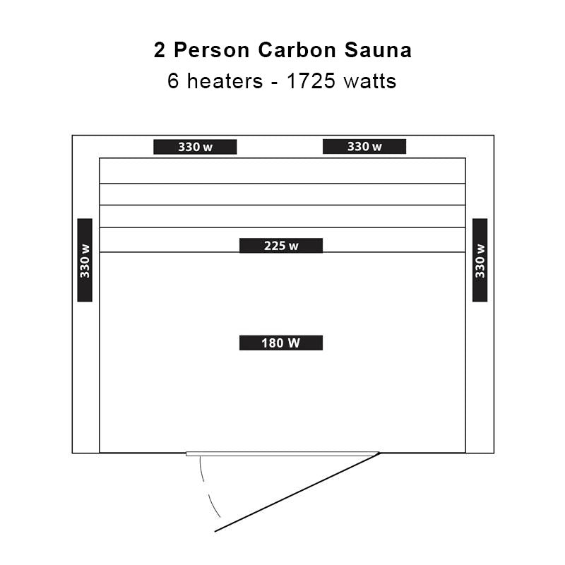 Coronado 2-Person Hemlock Deluxe Infrared Sauna with 6 Carbon Heaters